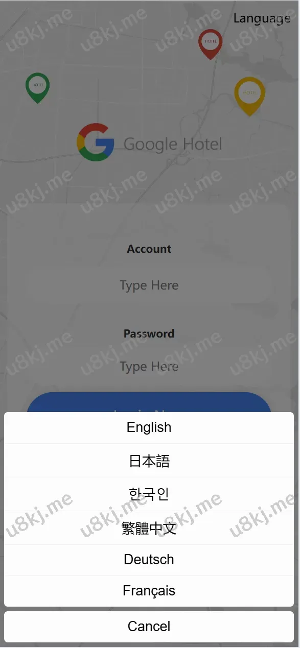 Google多国语言切换酒店任务源码源码/支持卡单连单逻辑/前端uniapp开发