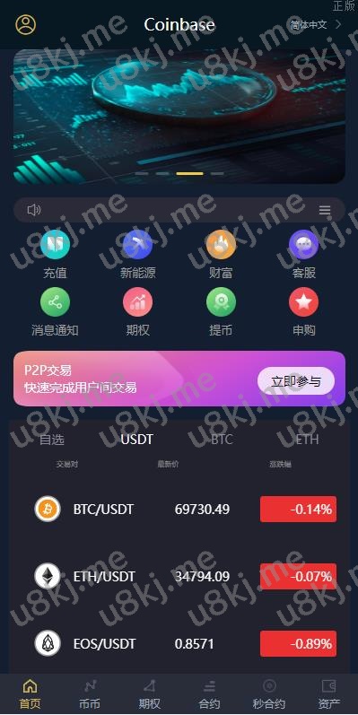 多国语言切换交易所系统 秒合约 期权 合约 新币申购 投资理财